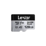 Lexar 128GB SILVER PLUS microSDXC UHS-I Card U3, V30, A2, C10 – Ideal For Camera & Mobile | upto 205MB/s read & 150MB/s write | Limited Lifetime Warranty | LMSSIPL128G-BNANG