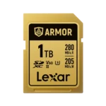 Lexar 1TB ARMOR GOLD SDXC UHS-II Card V60 U3 C10 | 280MB/s Read & 205MB/s Write | Limited Lifetime Warranty | LSDAMGL001T-RNNNG