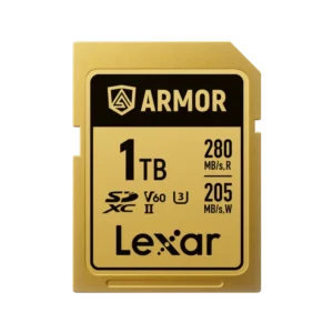 Lexar 1TB ARMOR GOLD SDXC UHS-II Card V60 U3 C10 | 280MB/s Read & 205MB/s Write | Limited Lifetime Warranty | LSDAMGL001T-RNNNG
