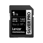 Lexar 1TB Professional SILVER PRO SDXC UHS-II Card | V60 U3 C10, Up to 280MB/s Read &160MB/s Write | Limited Lifetime Warranty | LSDSIPR001T-BNNNG