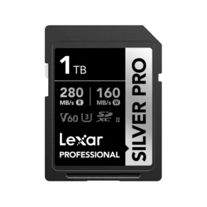 Lexar 1TB Professional SILVER PRO SDXC UHS-II Card | V60 U3 C10, Up to 280MB/s Read &160MB/s Write | Limited Lifetime Warranty | LSDSIPR001T-BNNNG