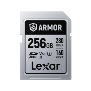 Lexar 256GB ARMOR SILVER PRO SDXC UHS-II Card V60 U3 C10 | Up to 280MB/s Read & 160MB/s Write | Lifetime Warranty | LSDAMSP256G-RNNNG