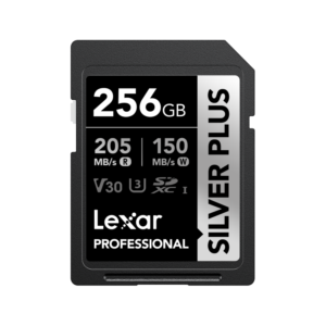 Lexar 256GB Professional SILVER PLUS SDXC UHS-I Card | U3 V30 C10 205MB/s Read & 150MB/s Write | Limited Lifetime Warranty | LSDSIPL256G-BNNNG