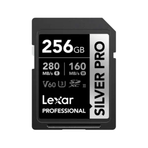 Lexar 256GB Professional SILVER PRO SDXC UHS-II Card | V60 U3 C10, Up to 280MB/s Read &160MB/s Write | Limited Lifetime Warranty | LSDSIPR256G-BNNNG