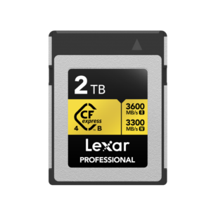 Lexar 2TB Professional GOLD CFexpress 4.0 Type B Card | Up to 3600MB/s Read & 3300MB/s Write | PCIe Gen 4 | 3000MB/s Sustained | Limited Lifetime Warranty | LCXEXP4002T-RNENG