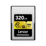 Lexar 320GB Professional GOLD CFexpress 2.0 Type A Card | Up to 900MB/s Read & 800MB/s Write | PCIe 3.0×2 | 700MB/s Sustained | VPG400 | Limited Lifetime Warranty |...