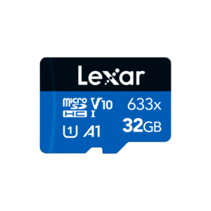Lexar 32GB 633x microSDHC UHS-l Blue Series – upto 100MB/s Read & 20MB/s Write, Class 10, V10, A1, 10 Year Limited Warranty (LMS0633032G-BNNNG))