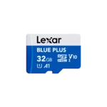 Lexar 32GB BLUE PLUS microSDHC™/microSDXC™ UHS-I Card | C10 A2 V30 U3, upto 100MB/s Read | 10 Year Limited Warranty (LMSBLPL032G-BNANG)