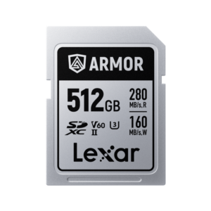 Lexar 512GB ARMOR SILVER PRO SDXC UHS-II Card V60 U3 C10 | Up to 280MB/s Read & 160MB/s Write | Limited Lifetime Warranty | LSDAMSP512G-RNNNG