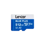Lexar 512GB BLUE PLUS microSDHC™/microSDXC™ UHS-I Card | C10 A2 V30 U3, upto 170MB/s Read | 10 Year Limited Warranty (LMSBLPL512G-BNANG)