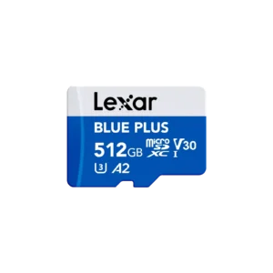 Lexar 512GB BLUE PLUS microSDHC™/microSDXC™ UHS-I Card | C10 A2 V30 U3, upto 170MB/s Read | 10 Year Limited Warranty (LMSBLPL512G-BNANG)