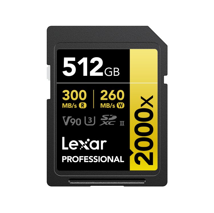 Lexar 512GB Professional 2000x SDXC UHS-II Card V90 U3 C10 | Up to 300MB/s Read & 260MB/s Write | Limited Lifetime Warranty | LSD2000512G-RNNNG Lexar 512GB Professional 2000x SDXC UHS-II Card V90 U3 C10 | Up to 300MB/s Read & 260MB/s Write | Limited Lifetime Warranty | LSD2000512G-RNNNG
