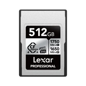 Lexar 512GB Professional SILVER CFexpress 4.0 Type A Card | Up to 1750MB/s Read & 1650MB/s Write | PCIe 4.0 | Limited Lifetime Warranty | LCAEXS4512G-RNENG