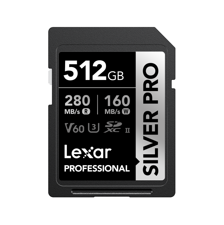 Lexar 512GB Professional SILVER PRO SDXC UHS-II Card | V60 U3 C10, Up to 280MB/s Read & 160MB/s Write | Limited Lifetime Warranty | LSDSIPR512G-BNNNG Lexar 512GB Professional SILVER PRO SDXC UHS-II Card | V60 U3 C10, Up to 280MB/s Read & 160MB/s Write | Limited Lifetime Warranty | LSDSIPR512G-BNNNG