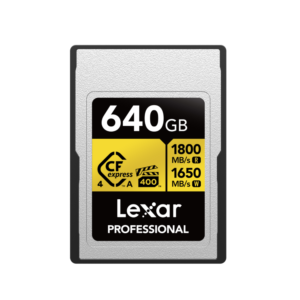Lexar 640GB CFexpress 4.0 Type A GOLD | 1800MB/s Read, 1650MB/s Write, 1400MB/s Sustained | VPG400 | Limited Lifetime Warranty | LCAGOLD640G-RNENG