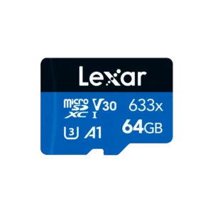 Lexar 64GB 633x microSDXC UHS-l Blue Series – Class 10 V30 A1 U3, upto 100MB/s Read & 45MB/s Write, 10 Year Limited Warranty (LMS0633064G-BNNNG)