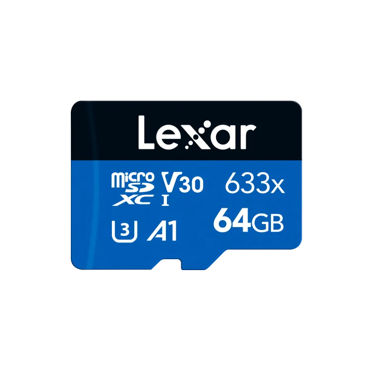 Lexar 64GB 633x microSDXC UHS-l Blue Series – Class 10 V30 A1 U3, upto 100MB/s Read & 45MB/s Write, 10 Year Limited Warranty (LMS0633064G-BNNNG) Lexar 64GB 633x microSDXC UHS-l Blue Series – Class 10 V30 A1 U3, upto 100MB/s Read & 45MB/s Write, 10 Year Limited Warranty (LMS0633064G-BNNNG)