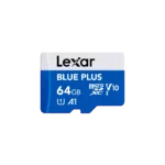 Lexar 64GB BLUE PLUS microSDHC™/microSDXC™ UHS-I Card | C10 A2 V30 U3, upto 100MB/s Read | 10 Year Limited Warranty (LMSBLPL064G-BNANG)