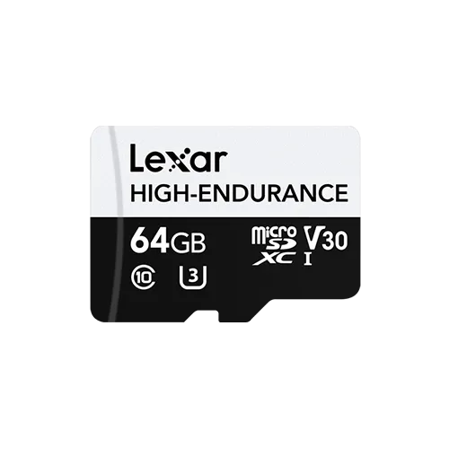 Lexar 64GB High-Endurance microSDHC/microSDXC™ UHS-I Card | C10 V30 A1 U3 ,up to 100MB/s read, up to 35MB/s write ,2Year Limited Warranty | LMSHGED064G-BCNNG Lexar 64GB High-Endurance microSDHC/microSDXC™ UHS-I Card | C10 V30 A1 U3 ,up to 100MB/s read, up to 35MB/s write ,2Year Limited Warranty | LMSHGED064G-BCNNG