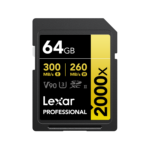 Lexar 64GB Professional 2000x SDXC UHS-II V90 | Up to 300MB/s Read | 260MB/s Write | V90 | Lifetime Warranty | LSD2000064G-BNNNG