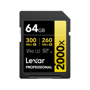 Lexar 64GB Professional 2000x SDXC UHS-II V90 | Up to 300MB/s Read | 260MB/s Write | V90 | Lifetime Warranty | LSD2000064G-BNNNG