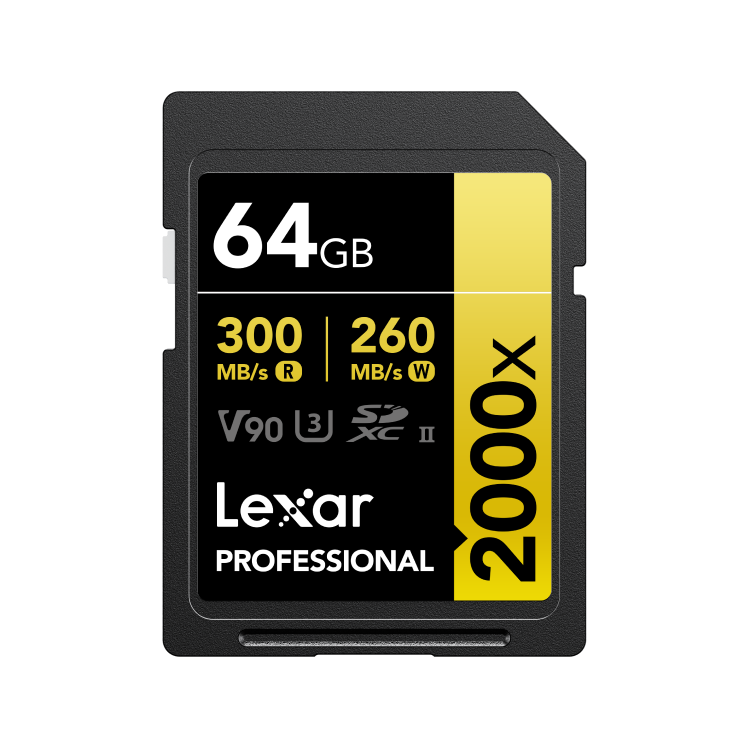 Lexar 64GB Professional 2000x SDXC UHS-II V90 | Up to 300MB/s Read | 260MB/s Write | V90 | Lifetime Warranty | LSD2000064G-BNNNG Lexar 64GB Professional 2000x SDXC UHS-II V90 | Up to 300MB/s Read | 260MB/s Write | V90 | Lifetime Warranty | LSD2000064G-BNNNG
