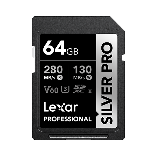 Lexar 64GB Professional SILVER PRO SDXC UHS-II Card | V60 U3 C10, Up to 280MB/s Read & 130MB/s Write | Limited Lifetime Warranty | LSDSIPR064G-BNNNG Lexar 64GB Professional SILVER PRO SDXC UHS-II Card | V60 U3 C10, Up to 280MB/s Read & 130MB/s Write | Limited Lifetime Warranty | LSDSIPR064G-BNNNG