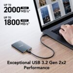 Lexar SL500 4TB Portable SSD | USB 3.2 Gen 2×2 | read up to 2000MB/s & write upto 1800MB/s | 5 Years Limited Warranty (LSL500X004T-RNBNG)