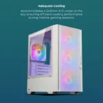 Zebronics ZEB-CORA Mid-Tower Gaming Cabinet White