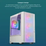 Zebronics ZEB-CORA Mid-Tower Gaming Cabinet White