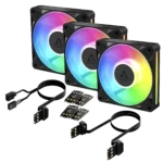ARCTIC BioniX P12 A-RGB 120mm PWM Case Fan – 3 Pack with Daisy Chain