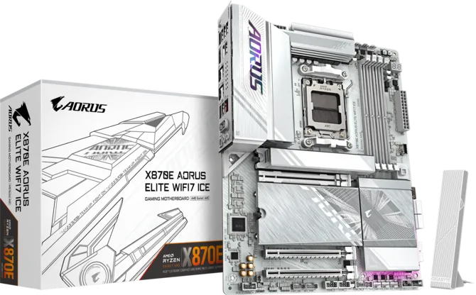 GIGABYTE X870E AORUS ELITE WIFI7 ICE (Rev. 1.2) Motherboard GIGABYTE X870E AORUS ELITE WIFI7 ICE (Rev. 1.2) Motherboard