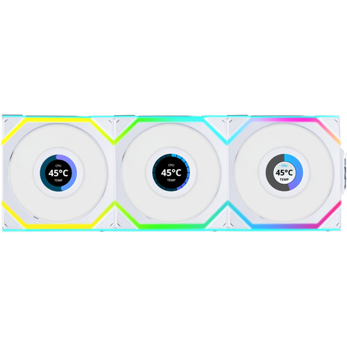 Lian Li 120mm UNI FAN SL Wireless LCD ARGB Case Fan (White, 3-Pack) Lian Li 120mm UNI FAN SL Wireless LCD ARGB Case Fan (White, 3-Pack)