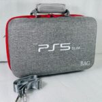 PS5 Storage Bag for PS5 Slim, Hard Travel Carrying Case Compatible for PS5 Slim, Waterproof Shoulder Bag - (Grey)