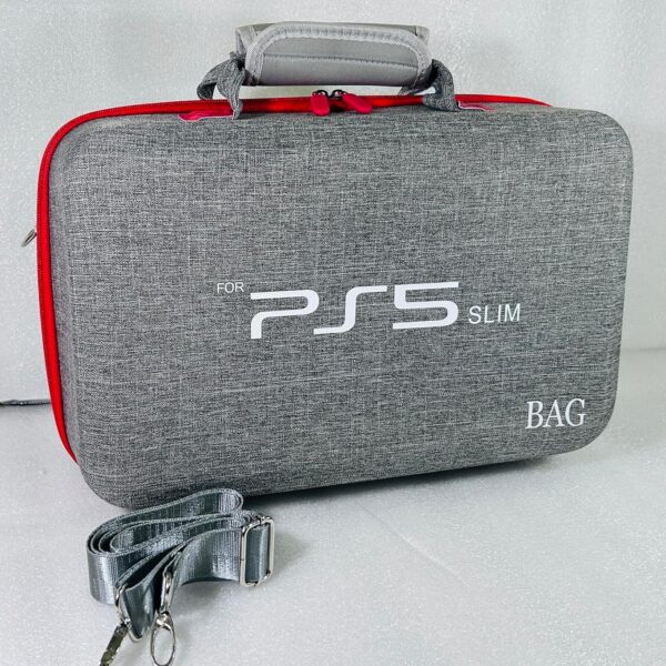 PSS Storage Bag for PS5 Slim, Hard Travel Carrying Case Compatible for PS5 Slim, Waterproof Shoulder Bag – (Grey)
