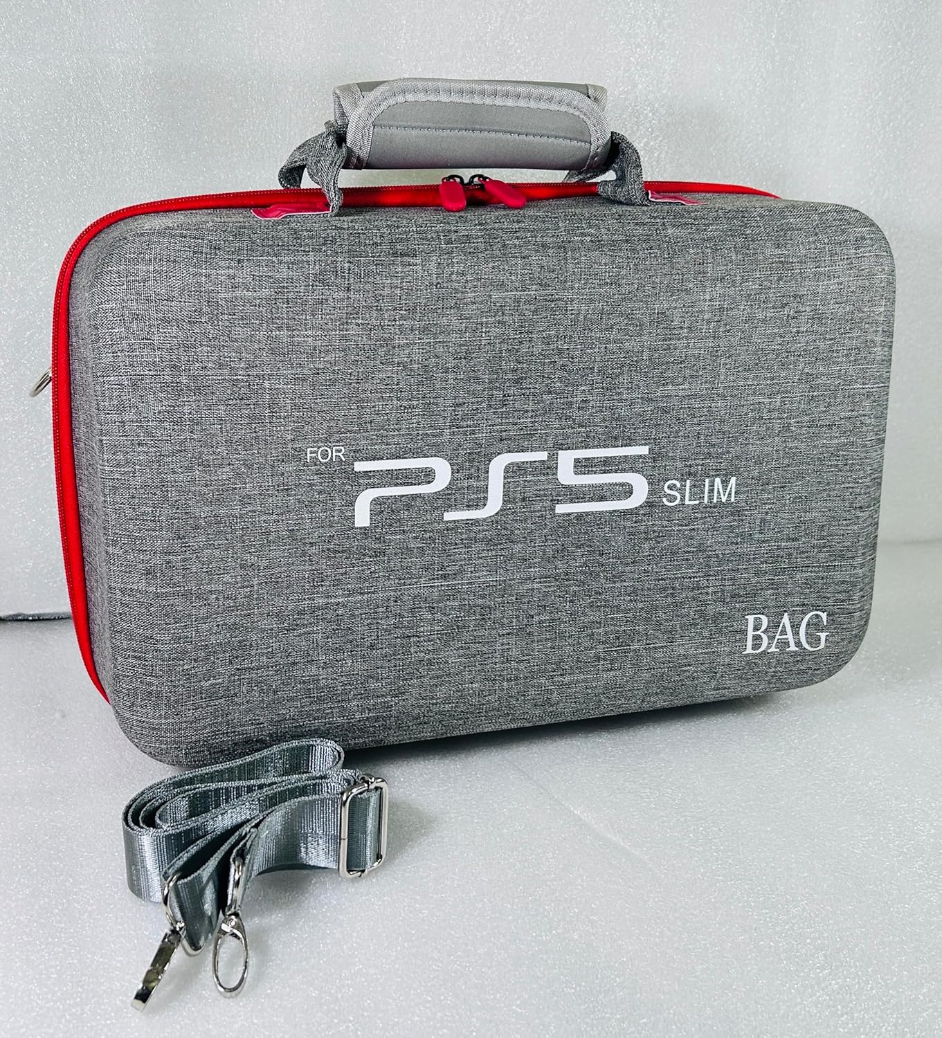 PS5 Storage Bag for PS5 Slim, Hard Travel Carrying Case Compatible for PS5 Slim, Waterproof Shoulder Bag – (Grey) PS5 Storage Bag for PS5 Slim, Hard Travel Carrying Case Compatible for PS5 Slim, Waterproof Shoulder Bag – (Grey)