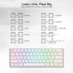 DRACONIC PRO K530 PRO - 60% BLUETOOTH+2.4GHZ+WIRED MECHANICAL KEYBOARD WHITE (RED SWITCH) - Image 2
