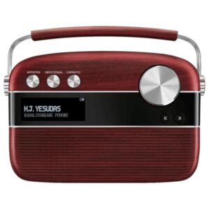 Saregama Carvaan Malayalam – Portable Music Player (Cherrywood Red)