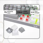 Redragon K617 Fizz 60% Wired RGB Gaming Keyboard, 61 Keys Compact Mechanical Keyboard White and Grey Color Keycaps, Linear Red Switch - Image 2