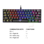Ant Esports MK1200 Mini Wired Mechanical Gaming Keyboard with RGB Backlit Lighting and 60% Compact Form Factor - Red Switch - Image 7