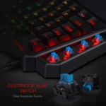 Redragon Wireless K585 DITI One-Handed RGB Mechanical Gaming Keyboard, Blue Switches, Type-C Professional Gaming Keypad with 7 Onboard Macro Keys, Detachable Wrist Rest, 42 Keys - Image 2