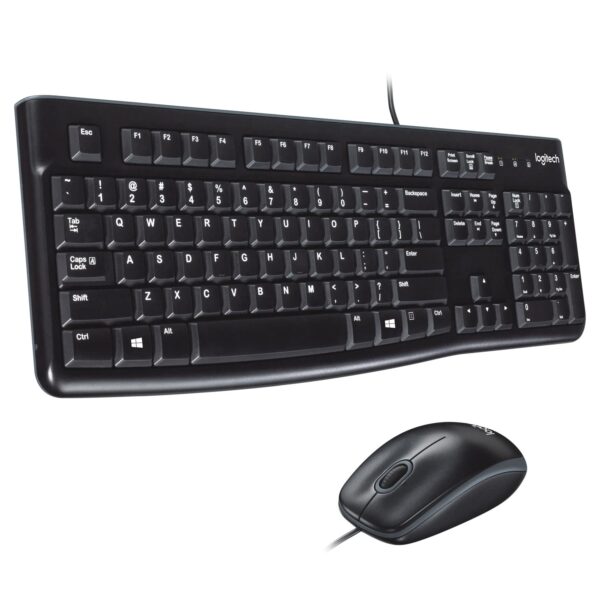 Logitech MK120 Wired USB Keyboard and Mouse Set - Black