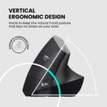 Portronics Toad Ergo Vertical Advanced Wireless Ergonomic Mouse (Black) - Image 6