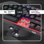 Redragon K616 Fizz PRO 60% 3-Mode Wired, 2.4Ghz Wireless, Bluetooth Mechanical Gaming Keyboard, 61 Keys Compact w/Black Colour Keycaps, Linear Red Switch - Image 6