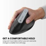 Portronics Toad Ergo Vertical Advanced Wireless Ergonomic Mouse (Black) - Image 4