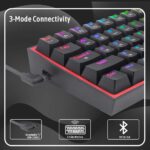 Redragon K616 Fizz PRO 60% 3-Mode Wired, 2.4Ghz Wireless, Bluetooth Mechanical Gaming Keyboard, 61 Keys Compact w/Black Colour Keycaps, Linear Red Switch - Image 4