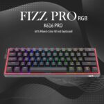 Redragon K616 Fizz PRO 60% 3-Mode Wired, 2.4Ghz Wireless, Bluetooth Mechanical Gaming Keyboard, 61 Keys Compact w/Black Colour Keycaps, Linear Red Switch - Image 5