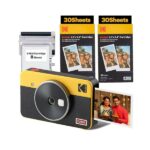 KODAK Mini Shot 2 Retro 4PASS 2-in-1 Instant Camera and Photo Printer (2.1x3.4 inches) +68 Sheets, Yellow