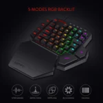 Redragon Wireless K585 DITI One-Handed RGB Mechanical Gaming Keyboard, Blue Switches, Type-C Professional Gaming Keypad with 7 Onboard Macro Keys, Detachable Wrist Rest, 42 Keys - Image 6