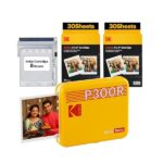 KODAK Mini 3 Retro 4PASS Portable Photo Printer (3x3 inches) + 68 Sheets, Yellow